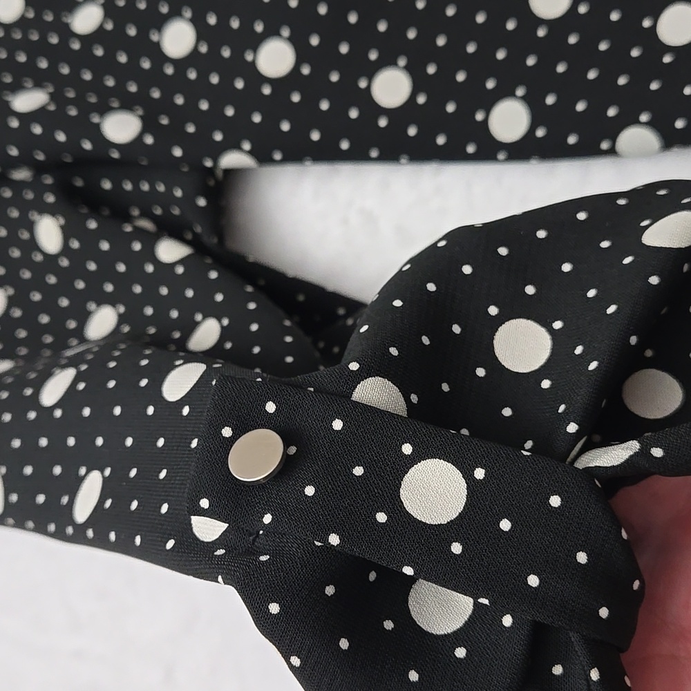 reneeC Quarter sleeve Sleeve Black and White Polkadot Blouse Size M‎ - Picture 7 of 11